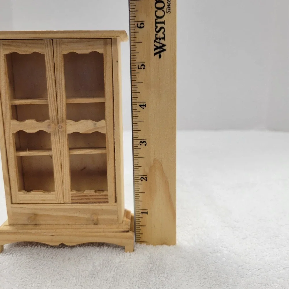 1980s Vintage Doll House 1/12 unfinished wooden furniture:‎ China Cabinet